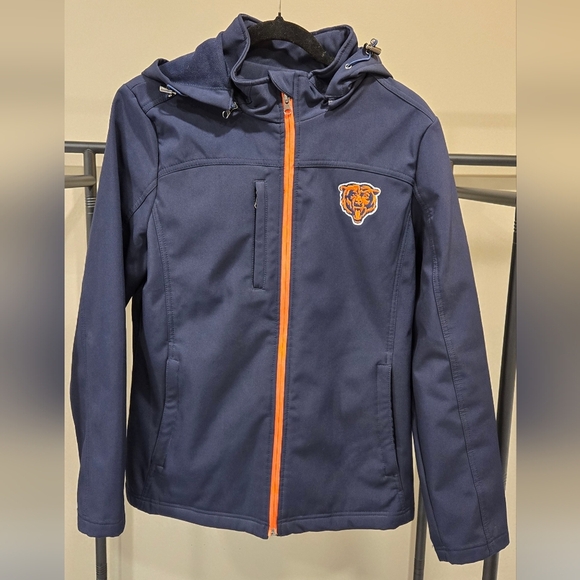 NFL Chicago Bears Men's Navy Softshell Jacket - Picture 2 of 7